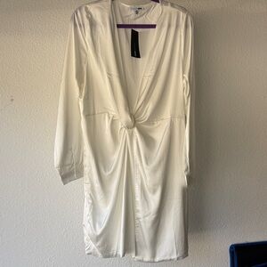 Fashion Nova White and Purple Dress